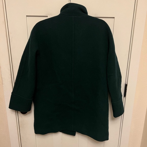 J.Crew City Coat Wool Blend Dark Forest Green Size 10 P - Picture 4 of 9